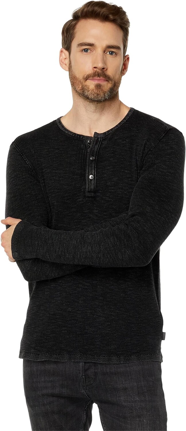 

Свитер Memphis Waffle Henley in Fadeaway Wash Y1891X88 John Varvatos, черный