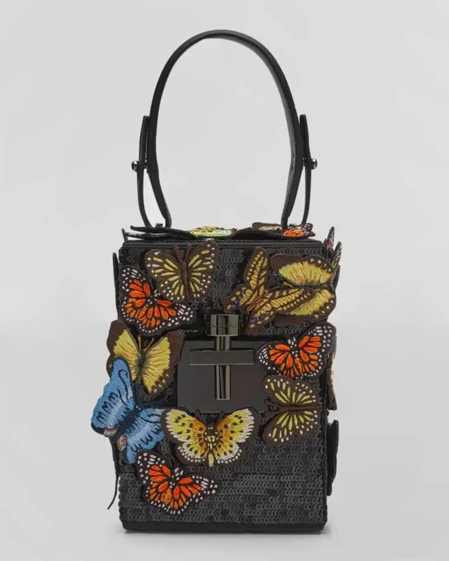 

Сумка Alibi Butterfly Cube с блестками и ручкой сверху Oscar de la Renta