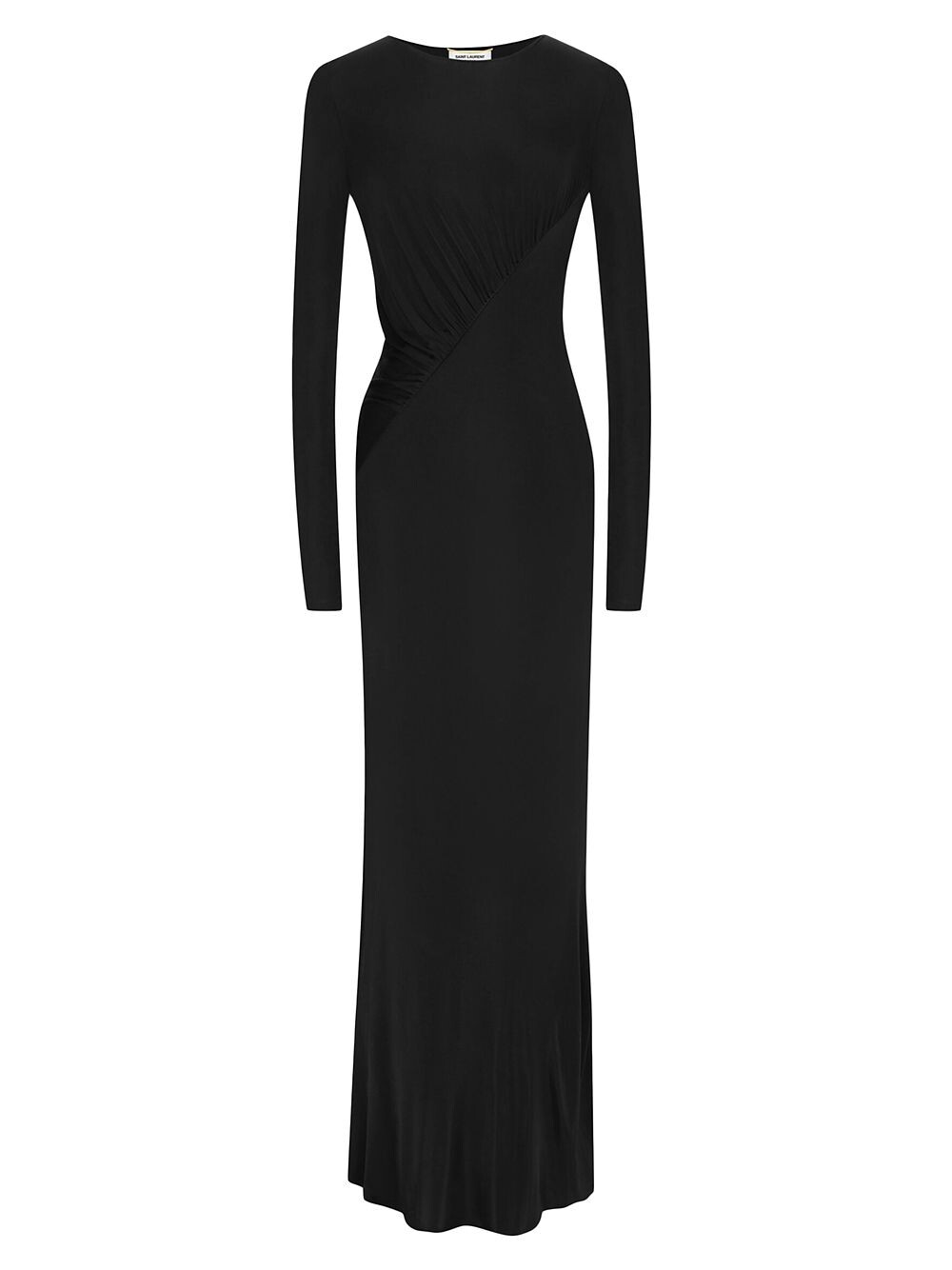 

Длинное драпированное платье из креп-трикотажа Saint Laurent