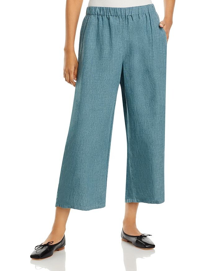 

Широкие брюки без застежки из органического льна Eileen Fisher
