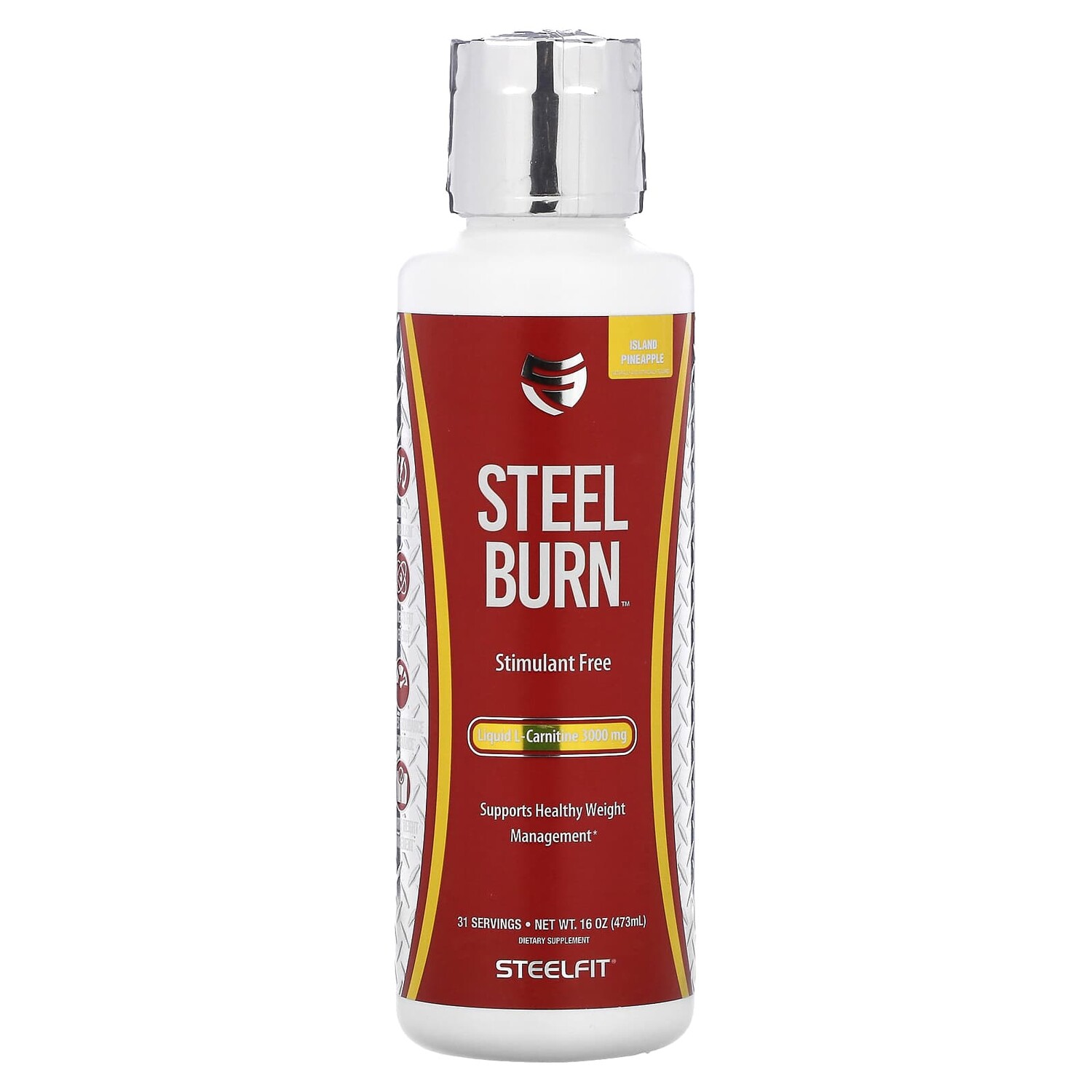 

Steel Burn, островной ананас, 3000 мг, 473 мл (16 унций), SteelFit