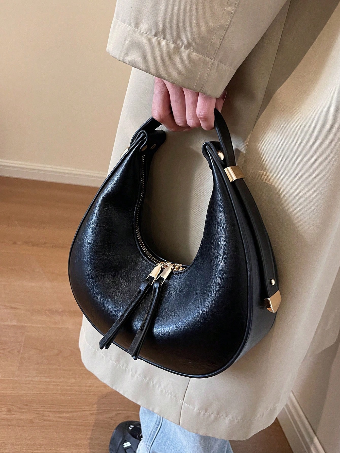 Текстурированная женская сумка из мягкой кожи, черный модная двухцветная женская пригородная сумка черный