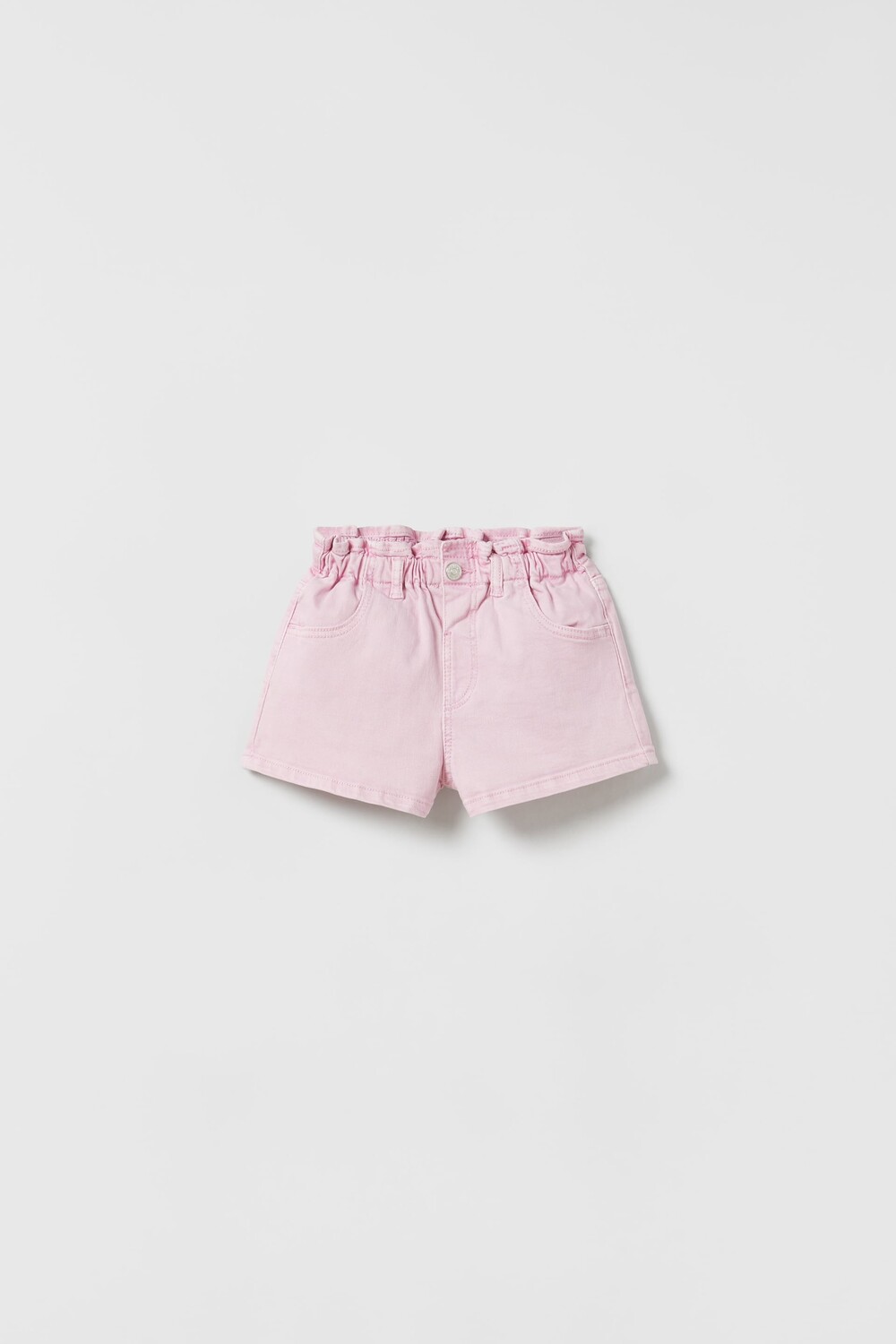 

Шорты из бумажной сумки из саржевой ткани Zara, розовый