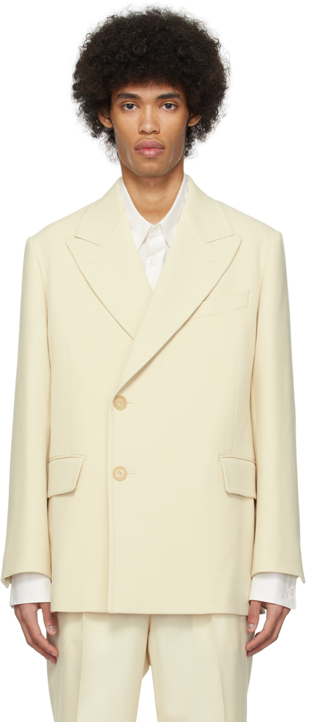 Кремового цвета двубортный пиджак Auralee женский двубортный блейзер классический пиджак 2021 верхний размер пиджак с металлическими кнопками в форме льва s 4xl