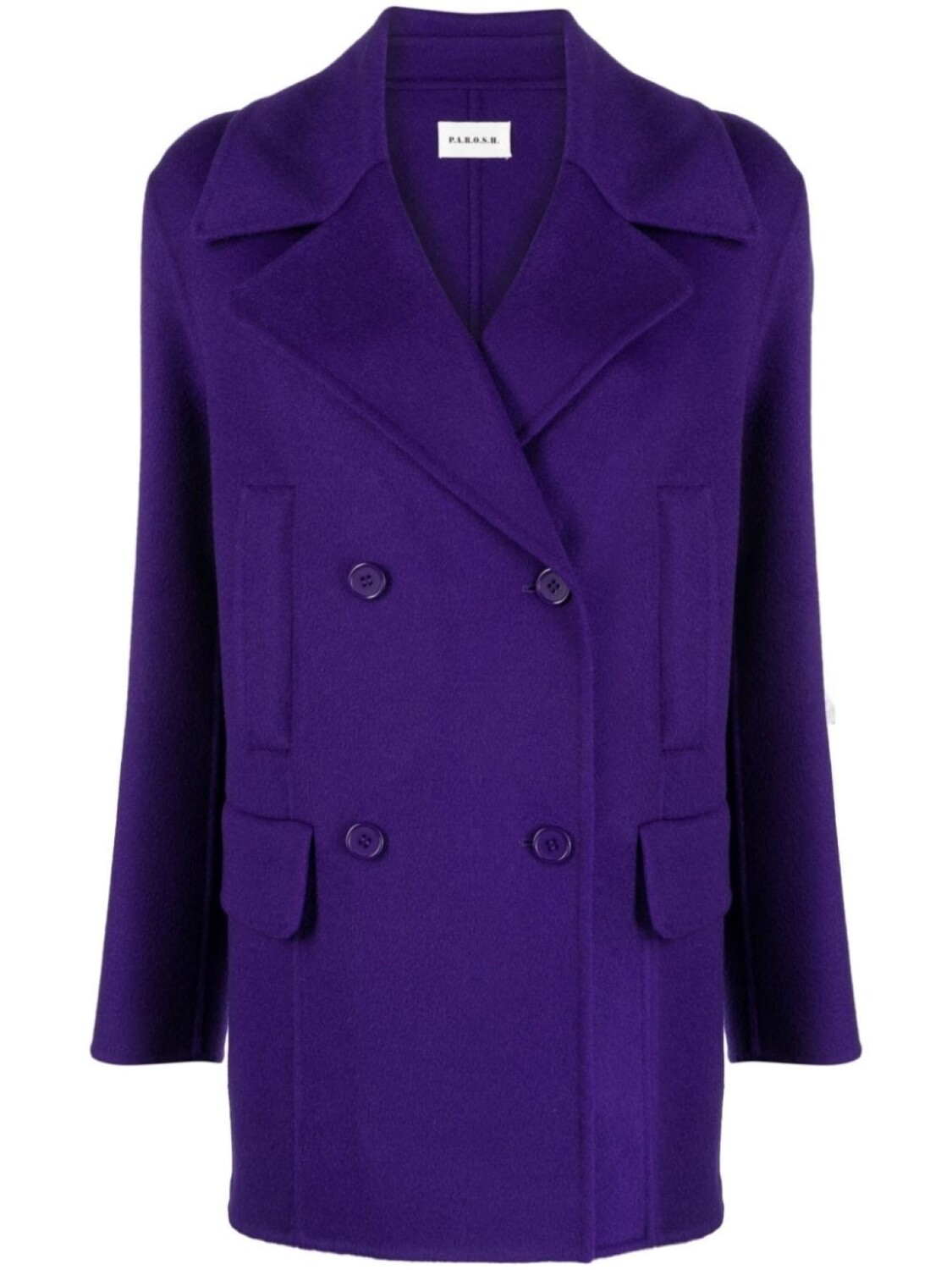 

P.A.R.O.S.H. double-breasted wool coat, фиолетовый