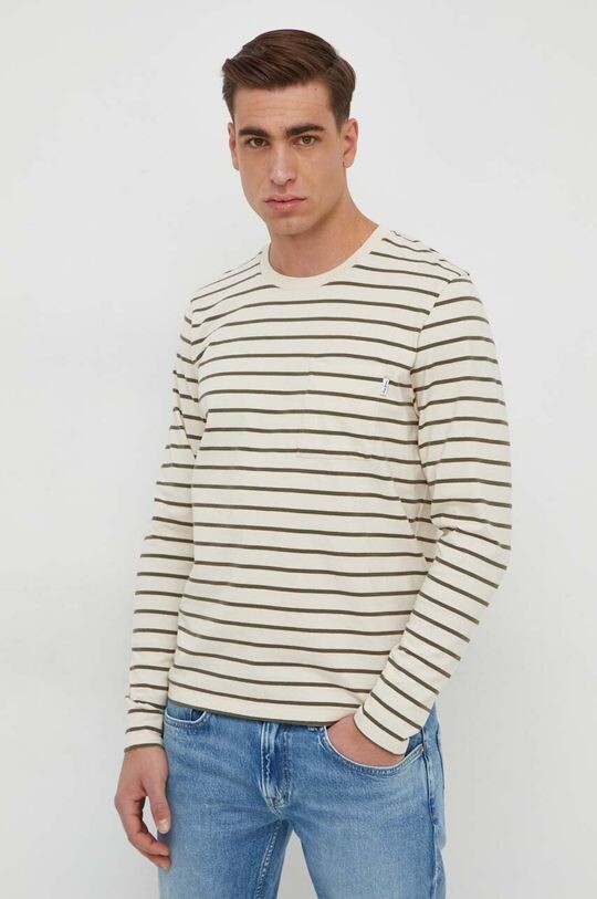 

Хлопковая рубашка Costa с длинными рукавами Pepe Jeans, бежевый