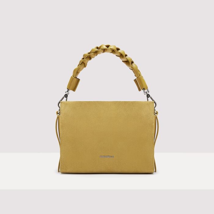 

Сумочка из замши и зерненой кожи Coccinelle BOHEME SUEDE BIMATERIAL SMALL, желтый