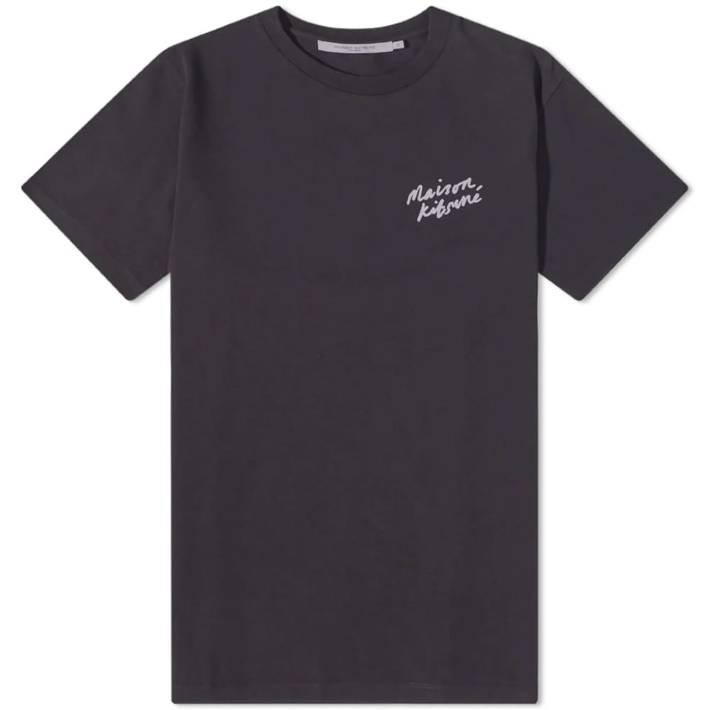 Классическая мини-футболка Maison Kitsune с рукописным вводом, черный цена и фото