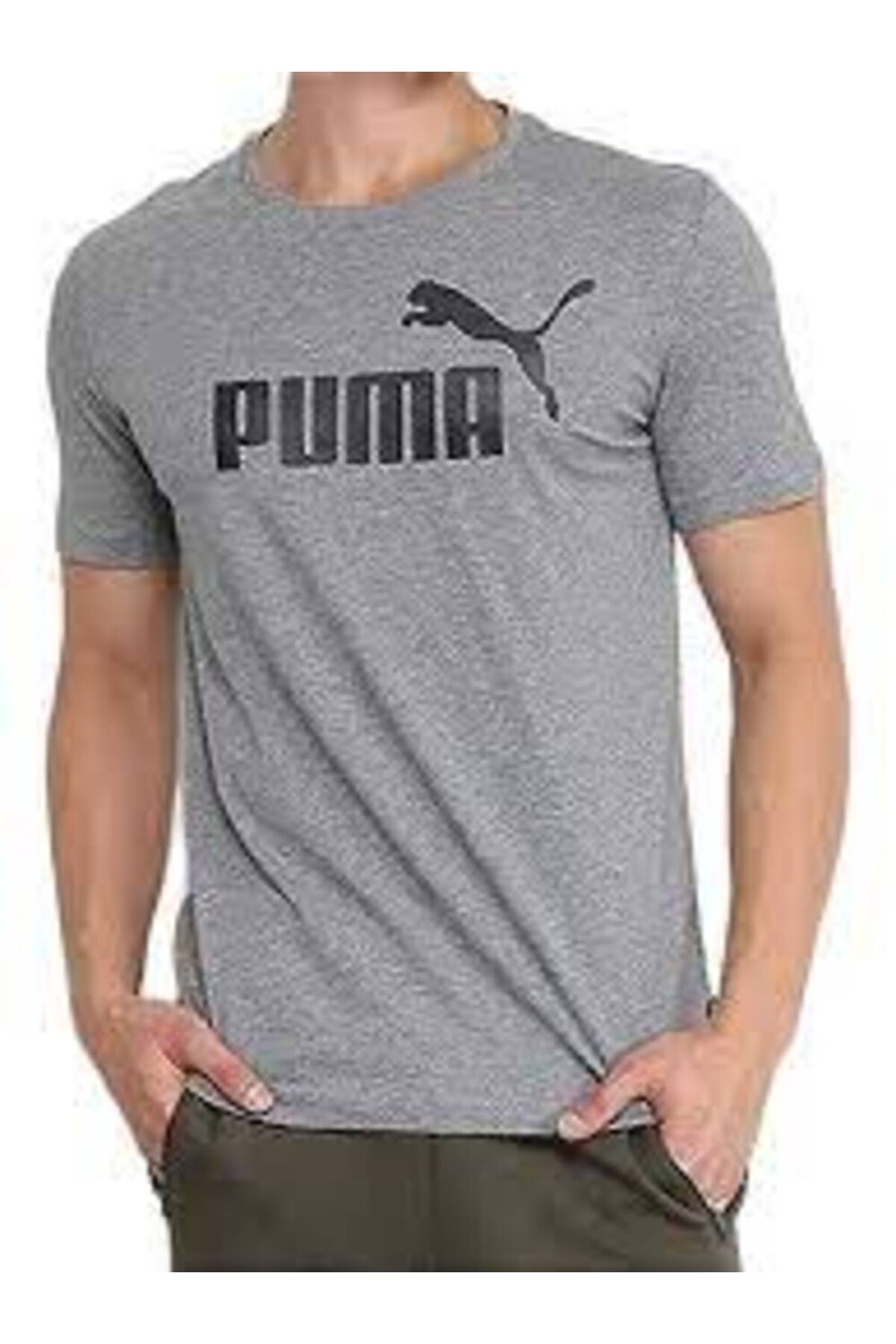 

Мужская футболка Ess Logo Tee Medium Grey Heather Puma, серый