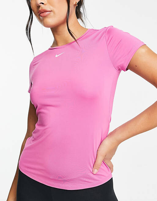 

Узкая футболка цвета фуксии Nike Training dri fit
