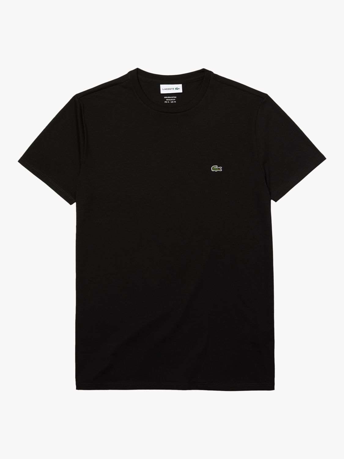 Хлопковая футболка с круглым вырезом Lacoste Classic Pima, черная