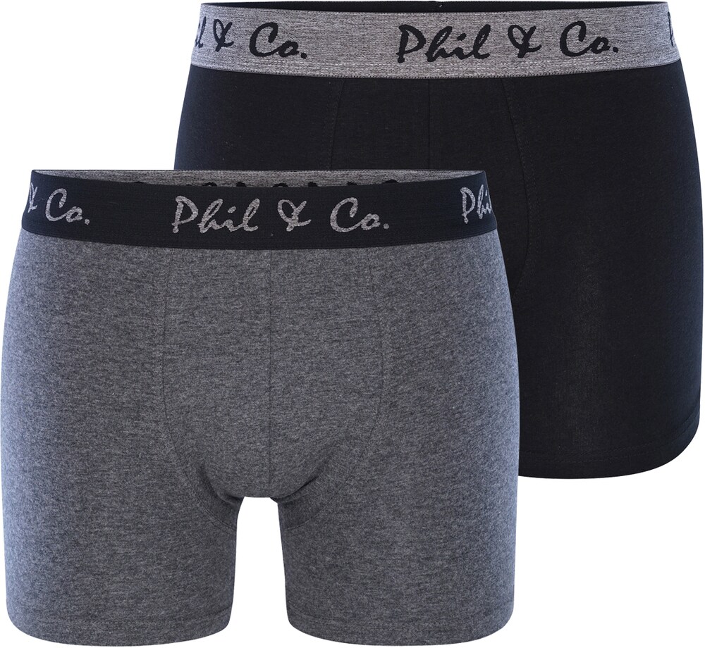 Трусы боксеры Phil & Co. Berlin 2-Pack Jersey, серый/черный