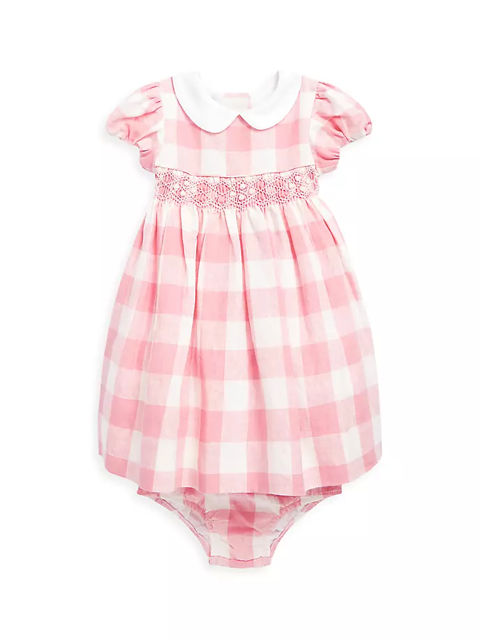 

Платье в клетку с принтом для маленьких девочек Polo Ralph Lauren, цвет pink gingham