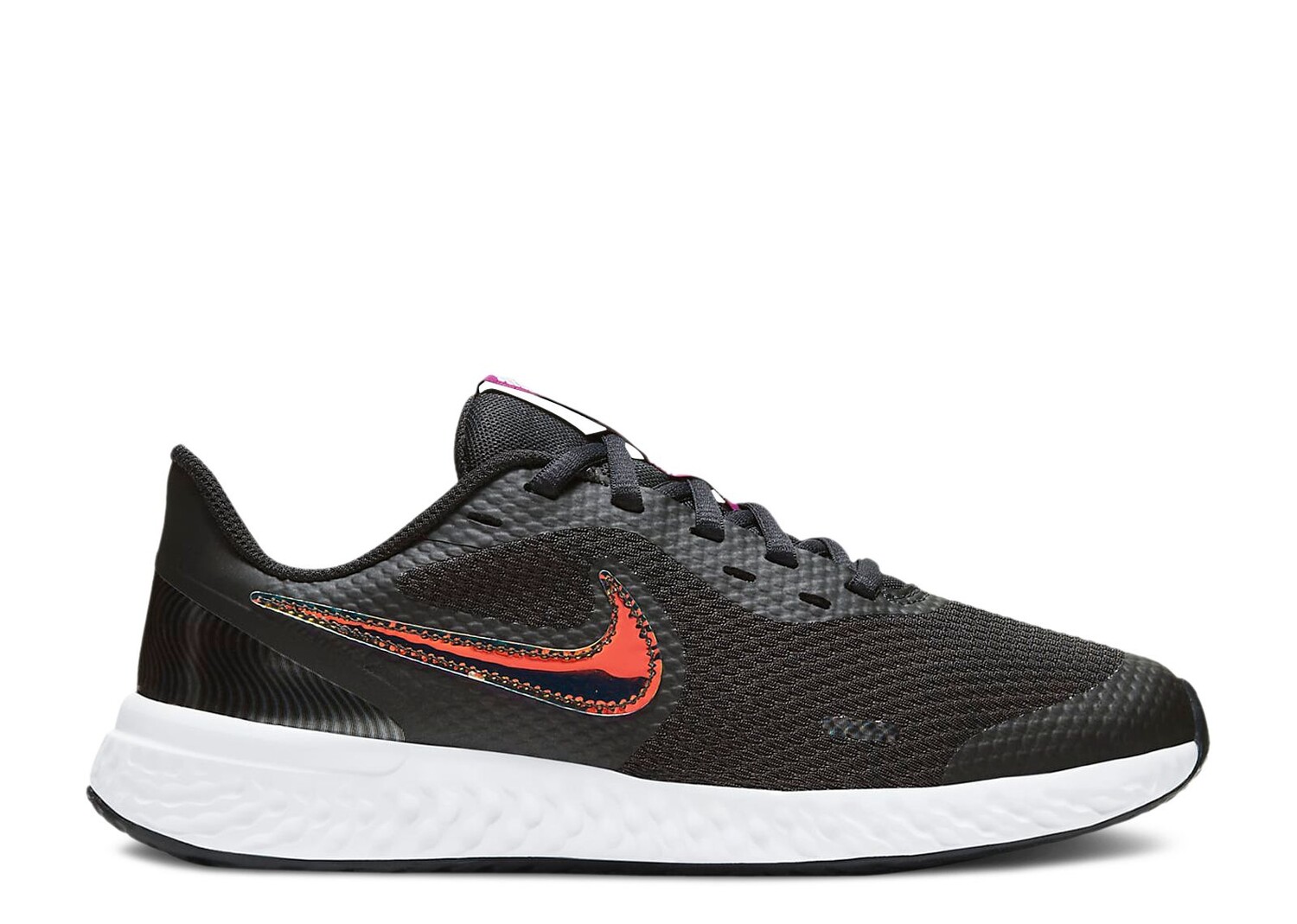 

Кроссовки Nike Revolution 5 Power Gs 'Black Iridescent Swoosh', черный