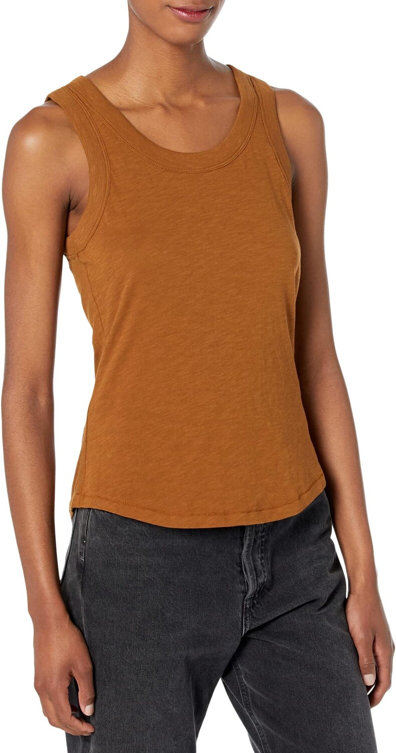 

Майка Whisper Cotton Scoopneck Tank Top Madewell, цвет Sepia