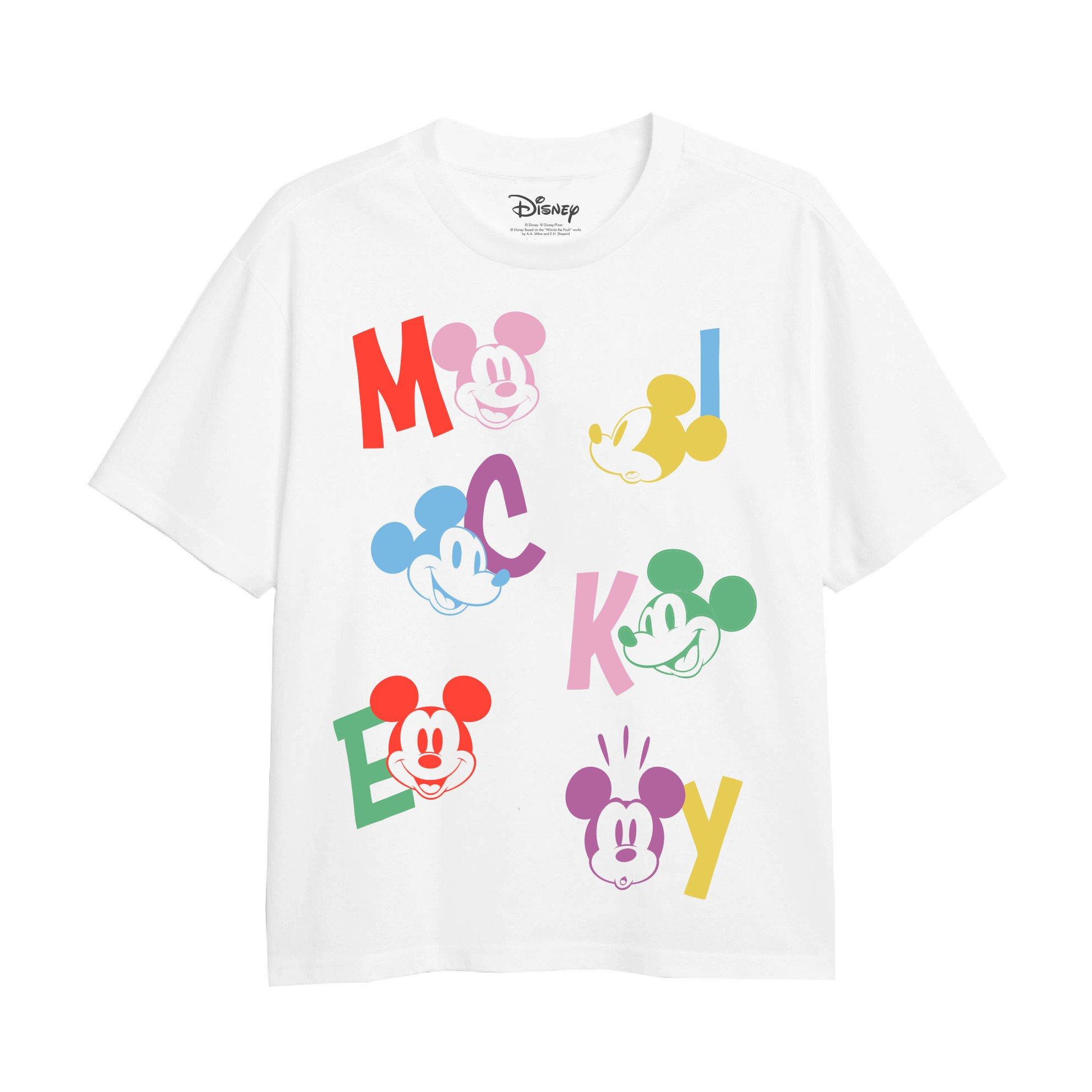 Футболка с буквами Микки Мауса Disney, белый футболка в ребруску с микки и минни маус disney zara красный