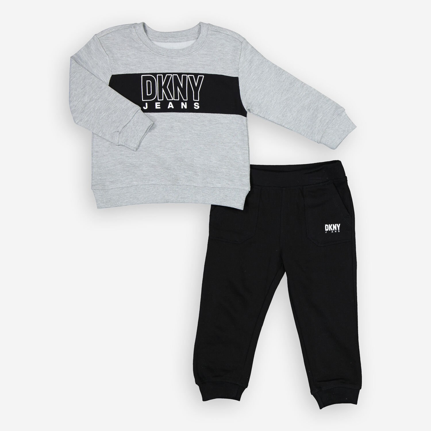 Комплект из двух черно-серых толстовок и спортивных штанов DKNY Jeans