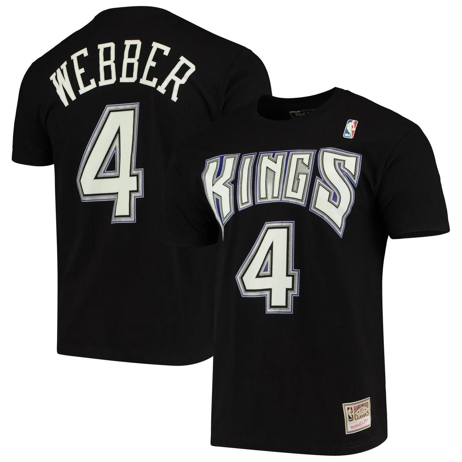 цена Мужская черная футболка Mitchell & Ness Chris Webber Sacramento Kings Hardwood Classics с именем и номером команды