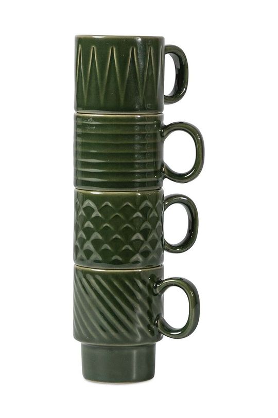 Набор чашек Coffee & More, 4 шт. Sagaform, зеленый