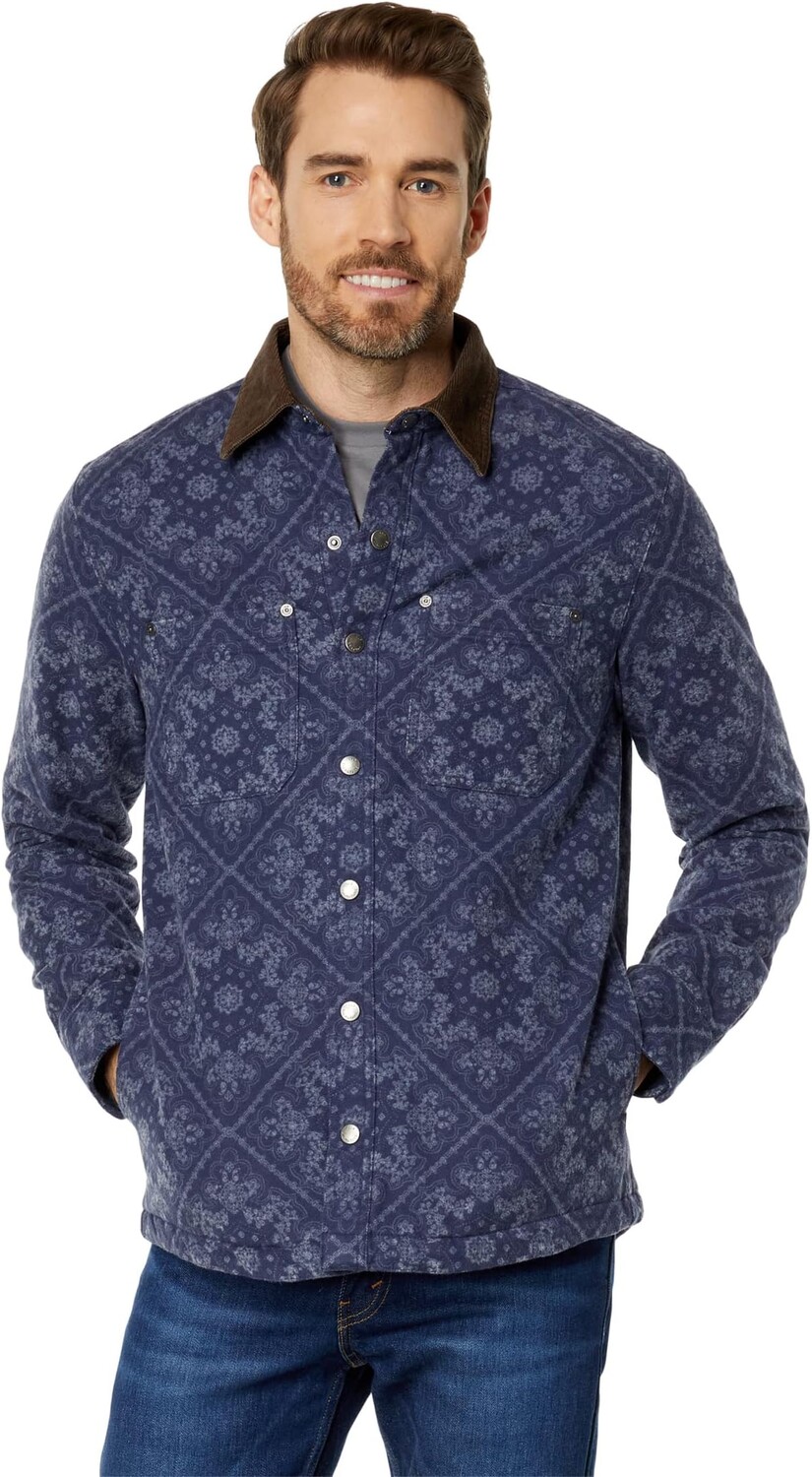 

Рубашка из замши Signature 1933 с узором на подкладке, стандартная L.L.Bean, цвет Dark Indigo Bandana