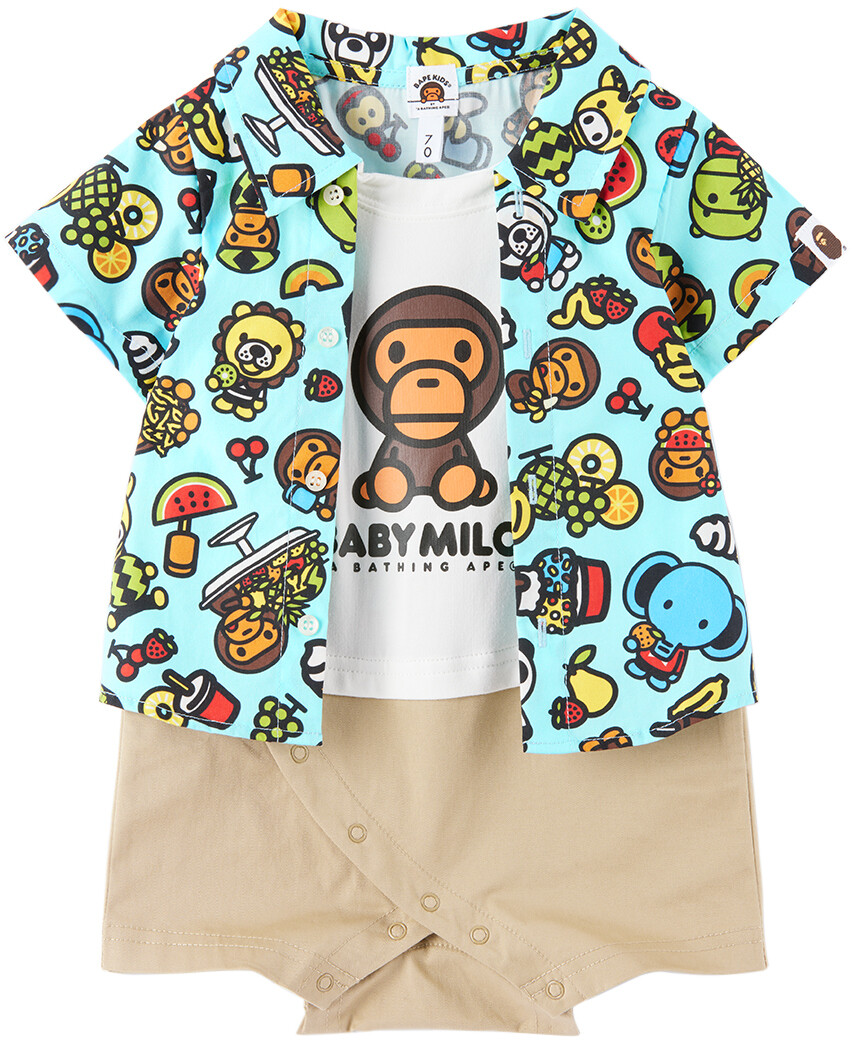 

Baby Multicolor Комбинезон Baby Milo с фруктами BAPE