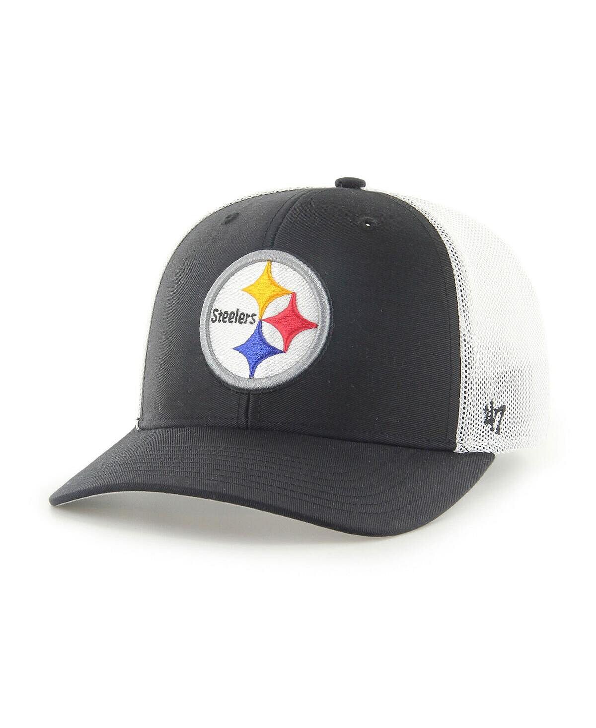 

Мужская черно-белая кепка Pittsburgh Steelers Trophy Trucker Flex Hat '47 Brand