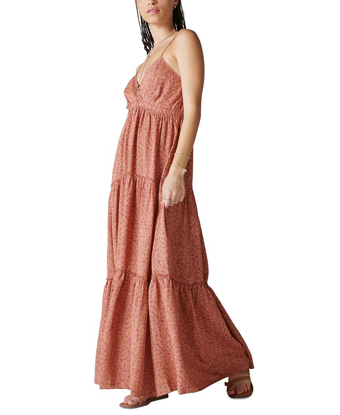 Женское многоуровневое платье макси с принтом пейсли Lucky Brand, мультиколор