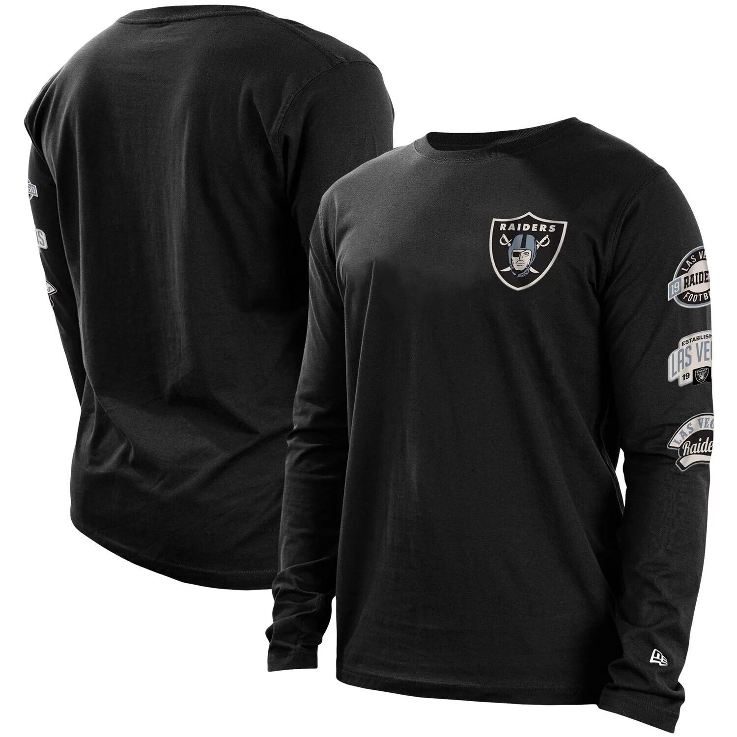 

Мужская черная футболка с длинным рукавом New Era Las Vegas Raiders Hype 2-Hit