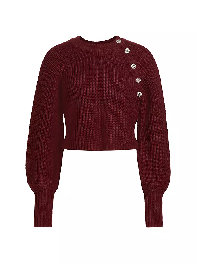 

Укороченный свитер Keren с кристаллами Cinq À Sept, цвет oxblood