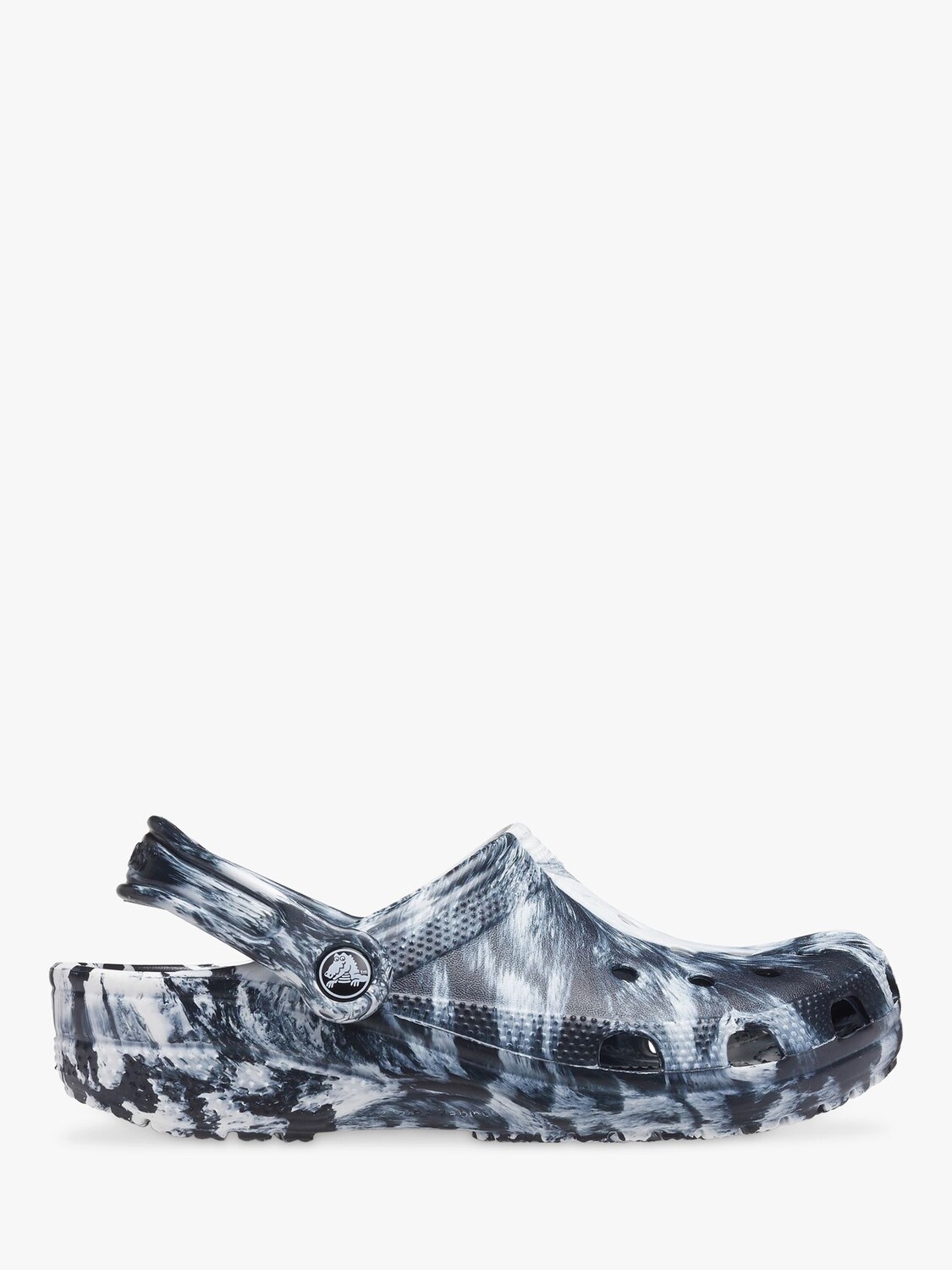 

Классические мраморные сабо Crocs, белые