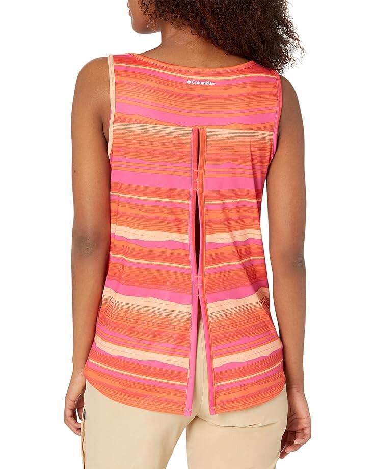 Топ Columbia Chill River Tank Top, цвет Sunset Orange/Horizons Stripe