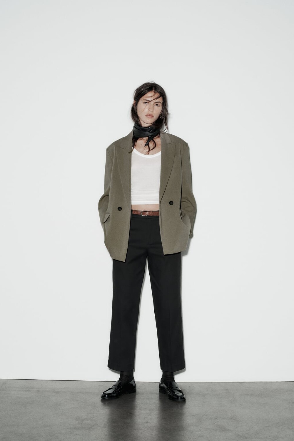 

Блейзер оверсайз ZARA, хаки