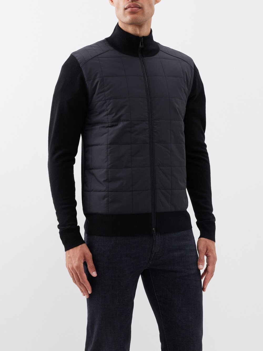 

Kelbrook кардиган из мериносовой ткани со стеганой передней частью и молнией Belstaff, черный