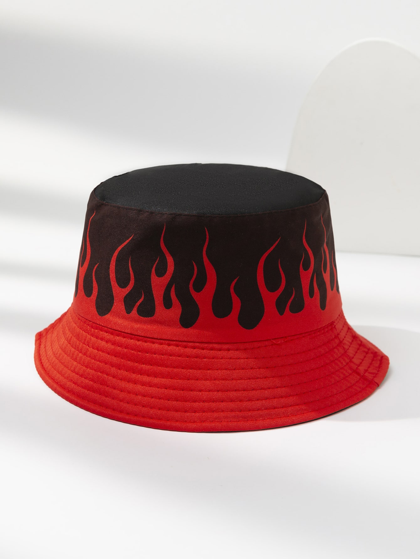 Мужская двусторонняя персонализированная рыбацкая шляпа с принтом пламени, красный