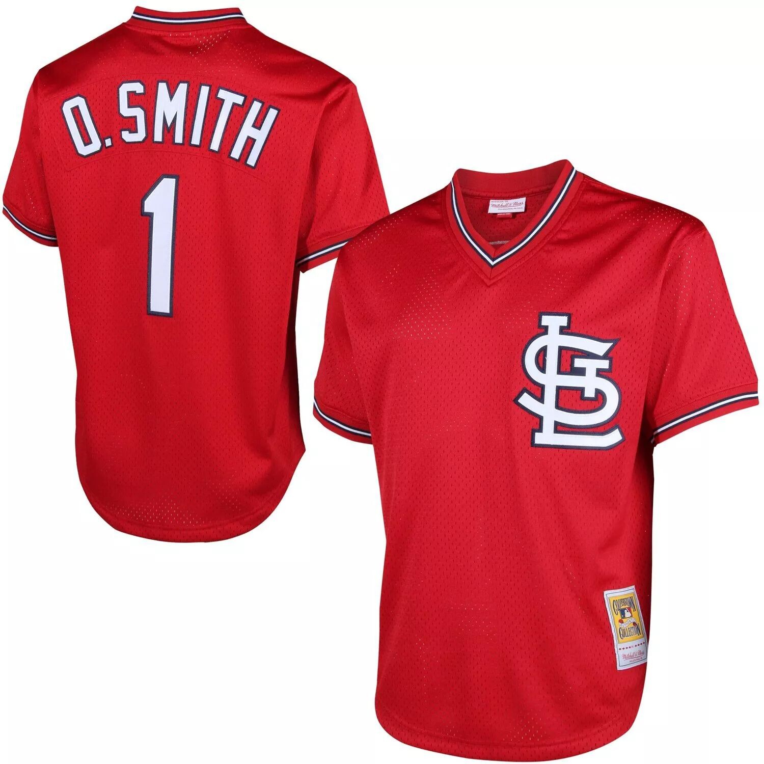 

Мужская красная сетчатая тренировочная майка Mitchell & Ness Ozzie Smith St. Louis Cardinals Cooperstown