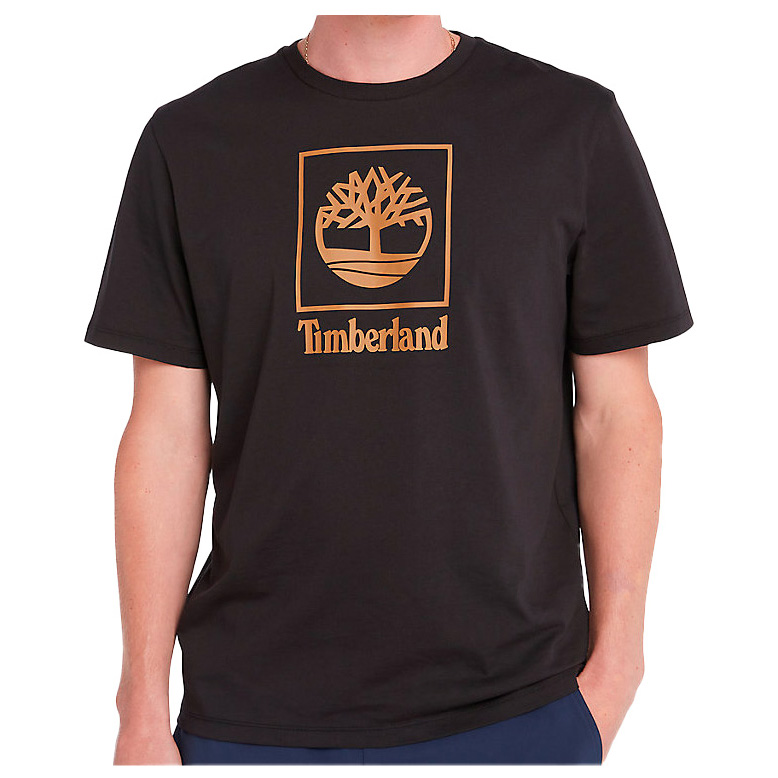 Футболка Timberland Short Sleeve Stack Logo Tee, черный футболка timberland pro core reflective pro logo short sleeve цвет wheat boot