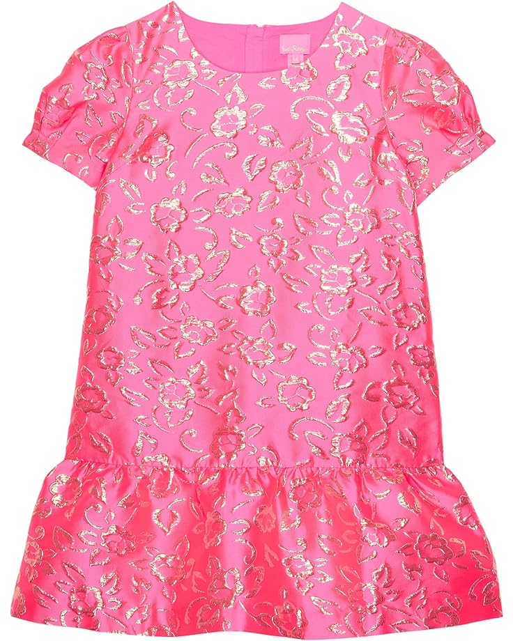 Платье Lilly Pulitzer Erina Dress, цвет Pink Grenadine Gold Puff Floral Brocade cross stitch kits embroidery needlework sets 11ct water soluble canvas patterns 14ct floral style brocade flower ncmf243