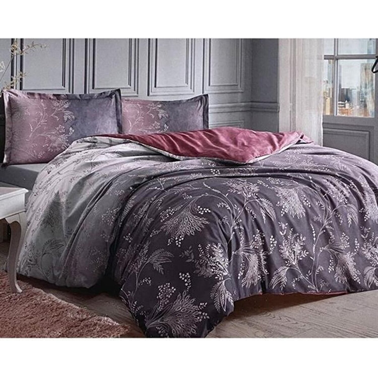 Özdilek Фиолетовый Комплект постельного белья Ditsy Ranforce свободное женское летнее платье mor mor 1 oo4000 n серое размер m
