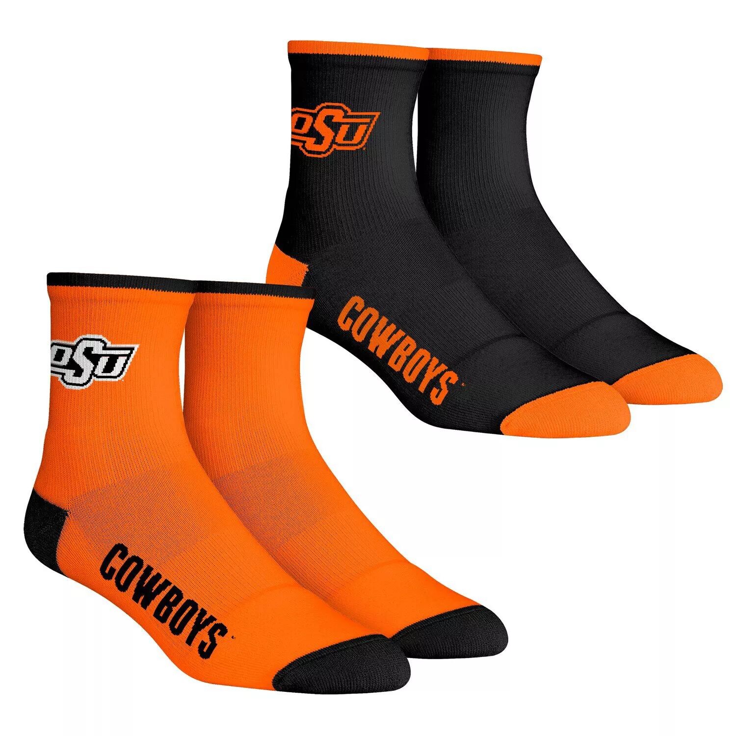 

Мужские носки Rock Em носки Oklahoma State Cowboys Core Team, комплект из 2 носков длиной четверть длины
