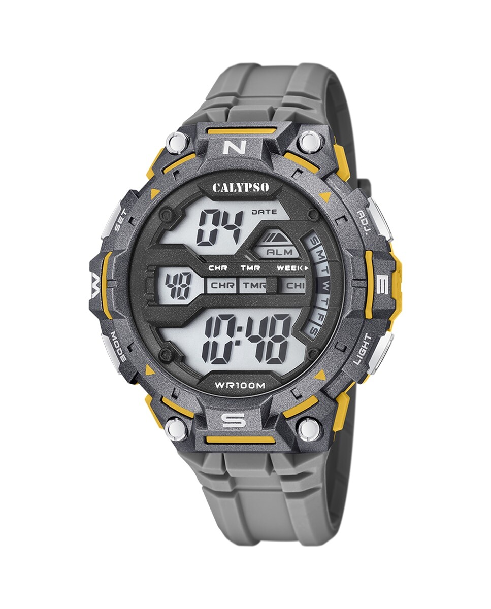 

K5815/3 Digital For Man серые резиновые мужские часы Calypso, серый