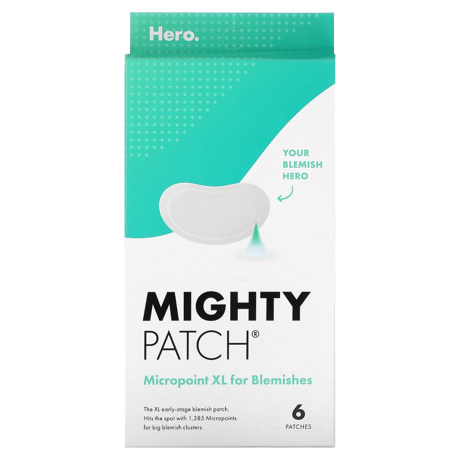 

Mighty Patch, Micropoint XL для устранения высыпаний, 6 патчей, Hero Cosmetics