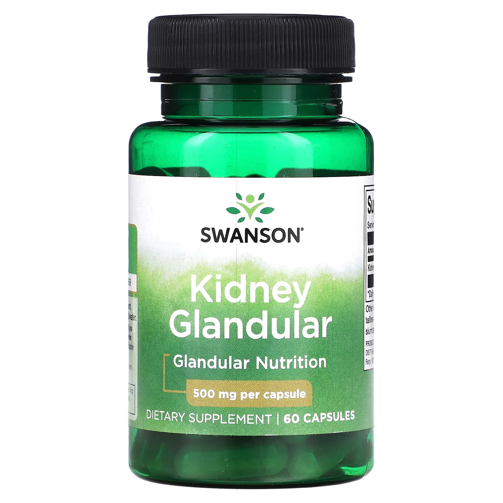 Пищевая добавка Swanson Kidney Glandular 500 мг, 60 капсул пищевая добавка swanson чеснок без запаха 500 мг 100 капсул