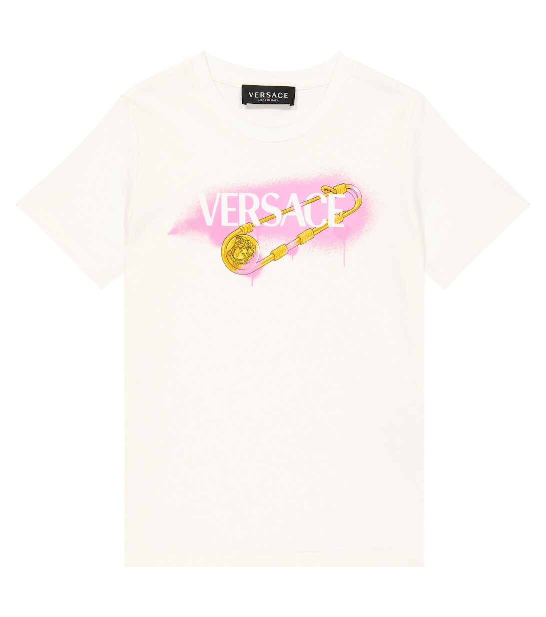 

Футболка из хлопкового джерси Safety Pin Versace, белый