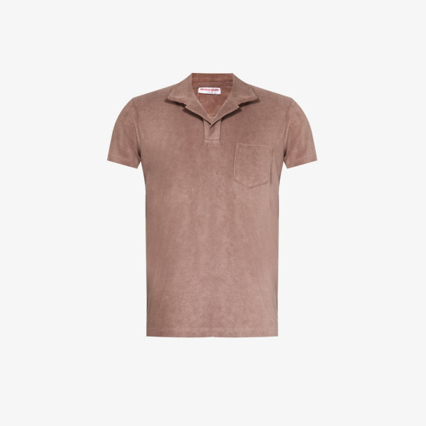 Махровая рубашка стандартного кроя с накладными карманами Orlebar Brown, цвет plum wine