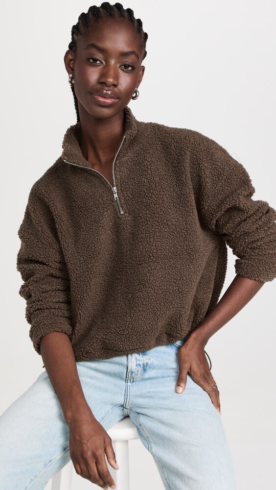 

Толстовка LNA Sherpa Half Zip, коричневый