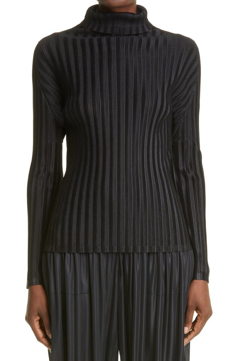 

Плиссированная водолазка с длинным рукавом PLEATS PLEASE ISSEY MIYAKE, черный