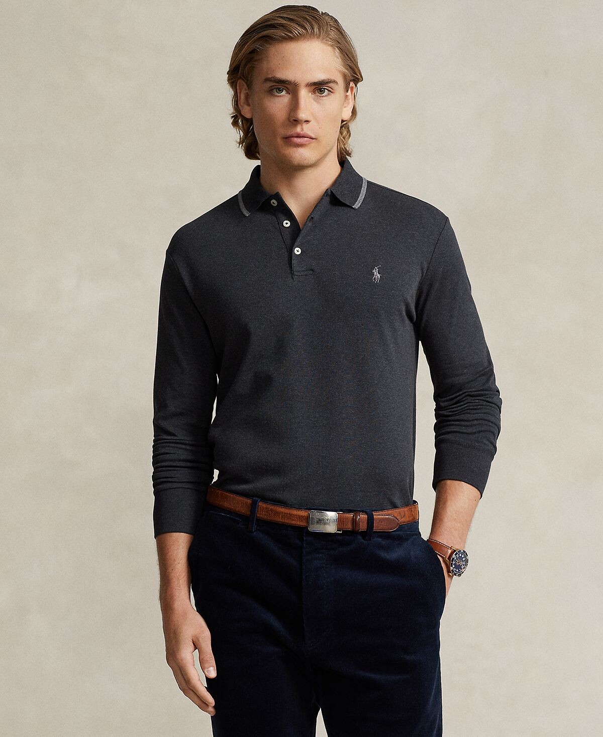

Мужская рубашка поло из мягкого хлопка классического кроя Polo Ralph Lauren