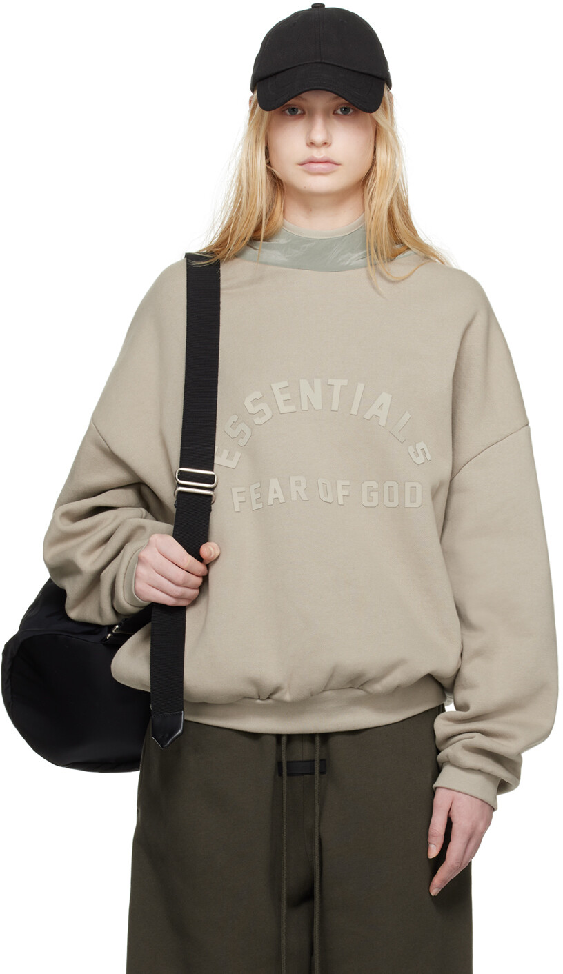 

Серый худи с капюшоном Fear Of God Essentials, цвет Seal/Seal