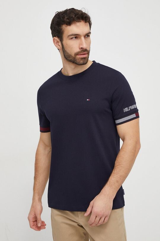 

Хлопковая футболка Tommy Hilfiger, темно-синий