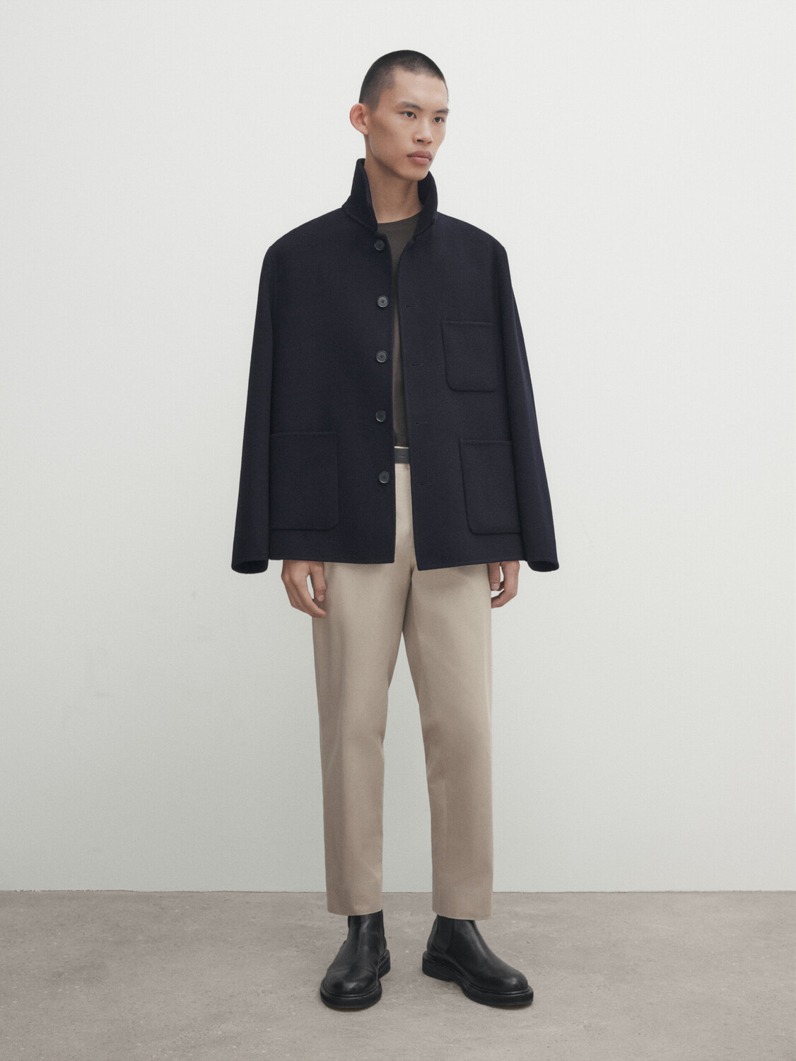 

Прямые хлопковые чиносы Massimo Dutti, песочный, Бежевый